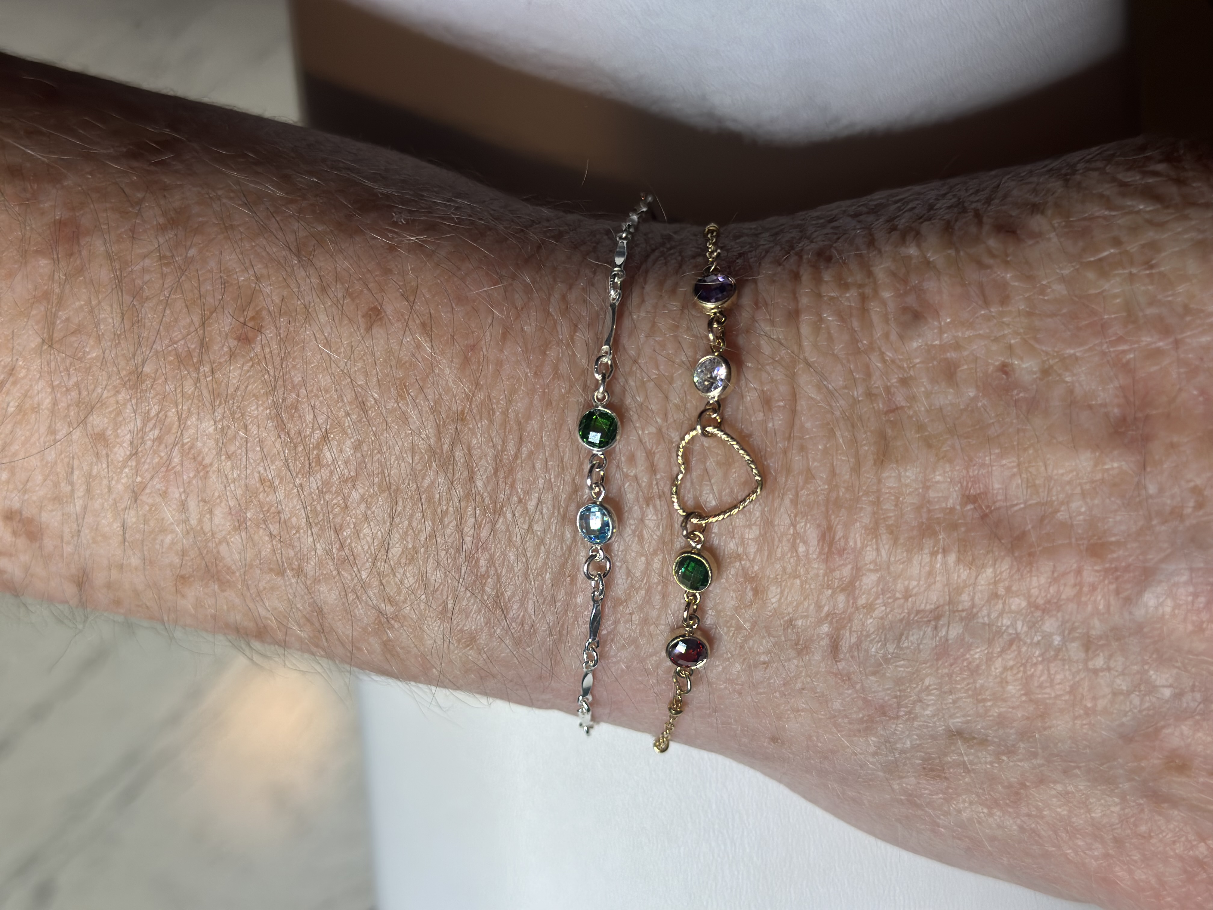 Permanent gold bracelet close-up