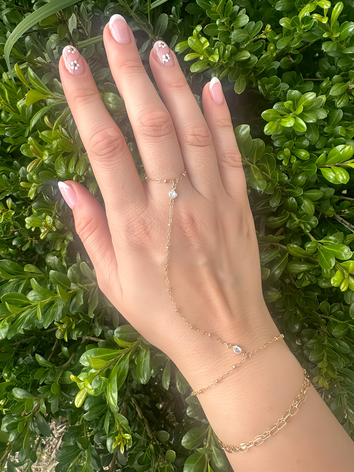 Permanent hand chain jewelry