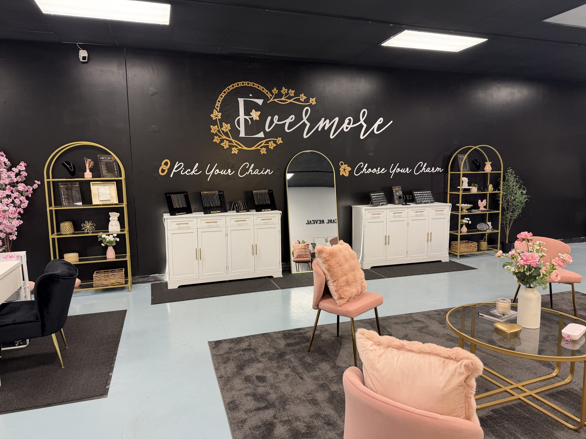 Inside the Evermore Permanent Jewelry studio at Tanger Outlets Myrtle Beach