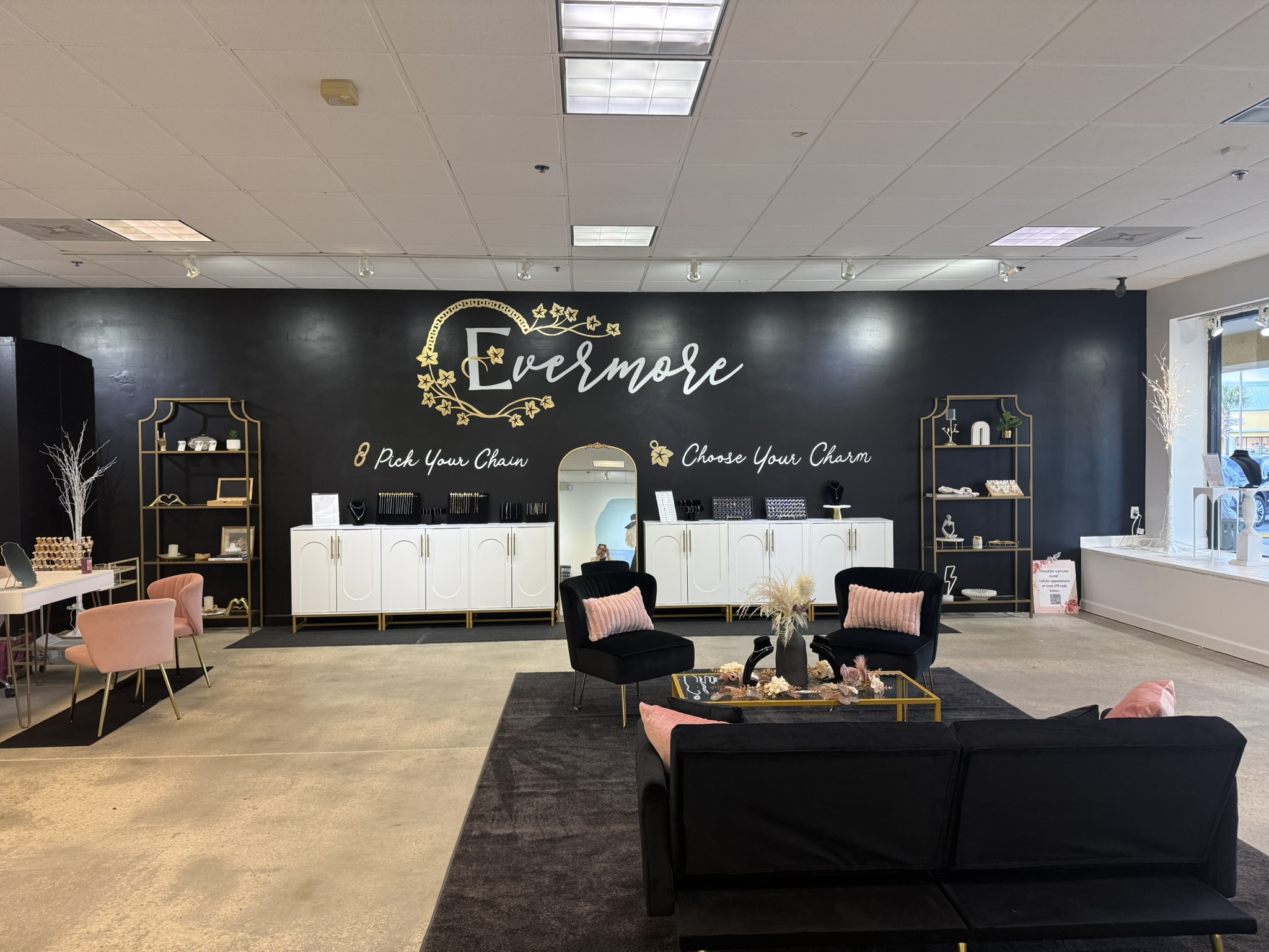Inside the Evermore Permanent Jewelry studio at Tanger Outlets Myrtle Beach