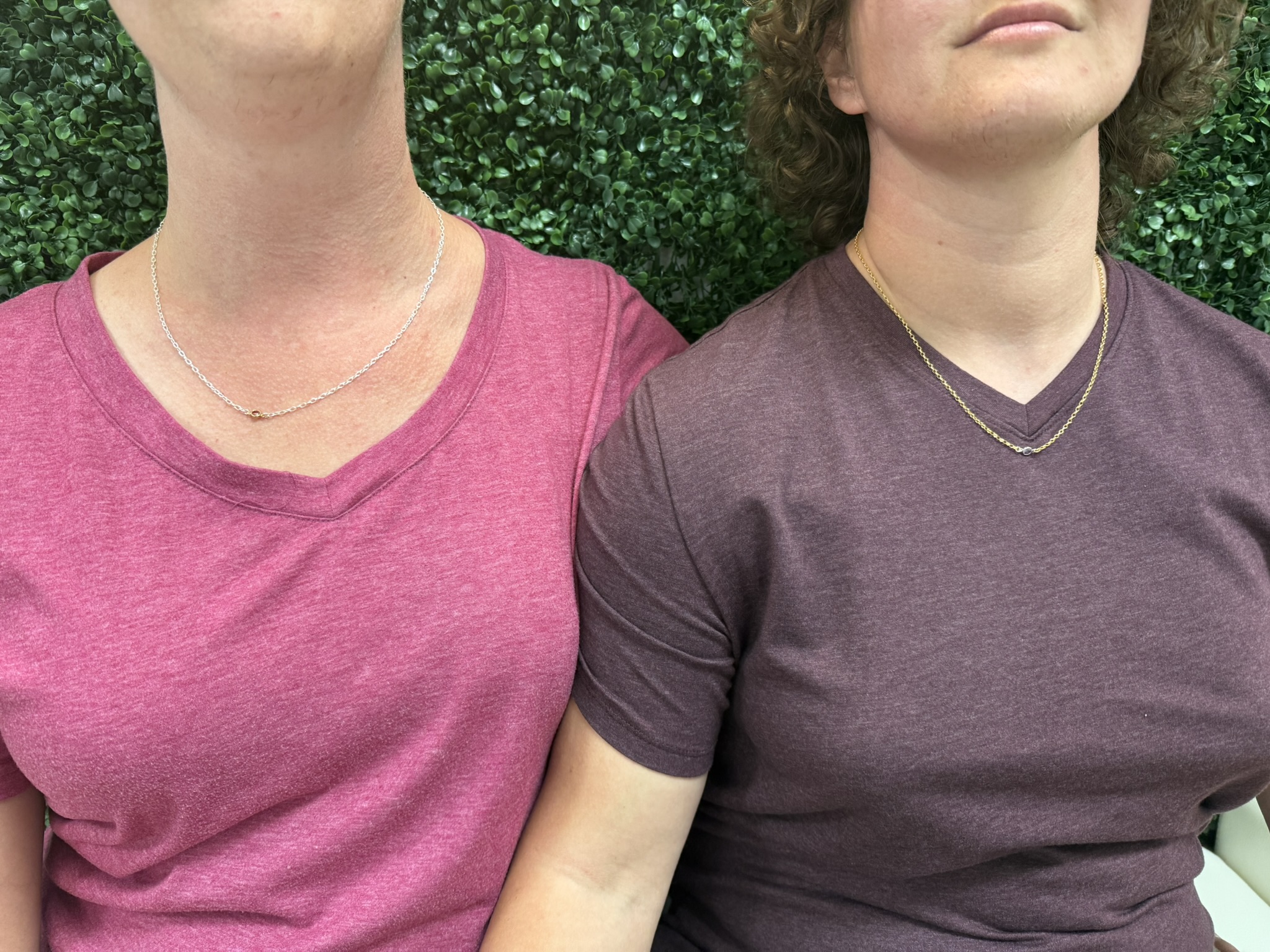 Gold permanent necklace at Evermore