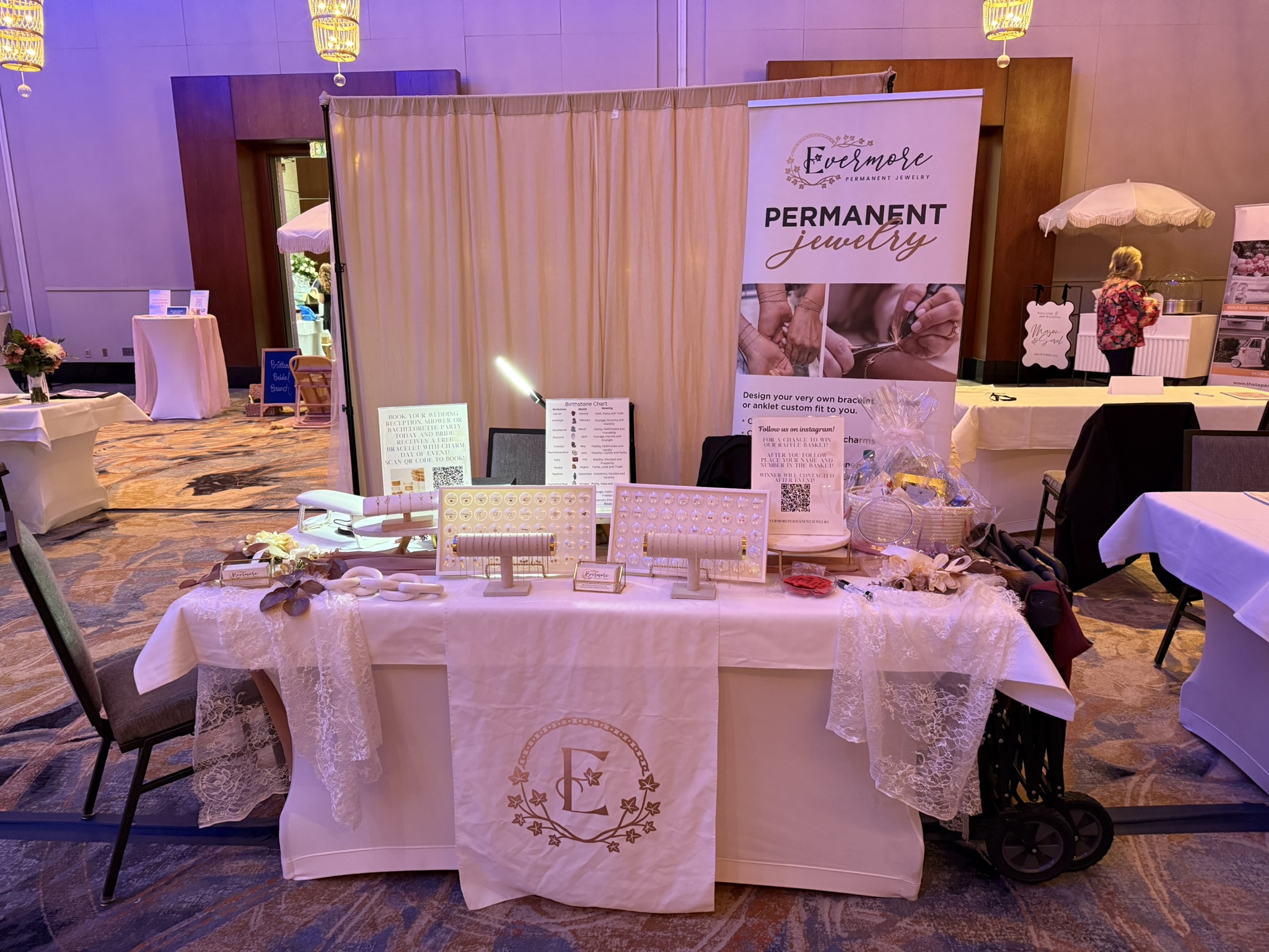 Evermore permanent jewelry private event with group of friends